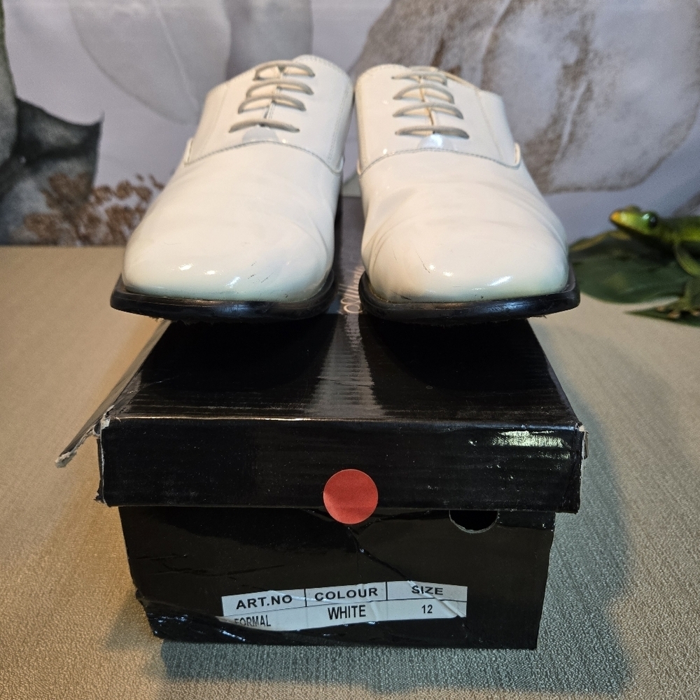 Alberto Fellini Men's White Patent Formal Oxfords sz 12 - Picture 5 of 7
